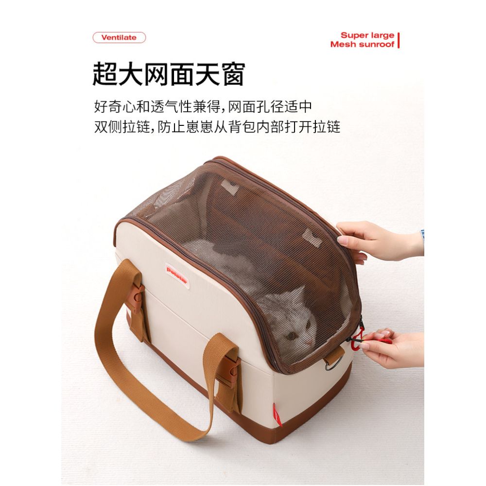 petstar Outdoor Travel Bag Portable and Breathable Cat Bag Handheld Shoulder Bag for Cats image 5