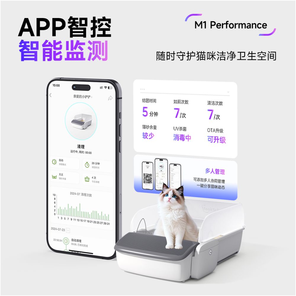 Intelligent automatic cleaning of cat litter box suitable for open cat toilets in multi cat households image 5