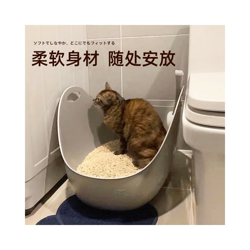 LitterLocker Canada imported cat litter box large size with adjustable lifting handle anti splash cat toilet image 5