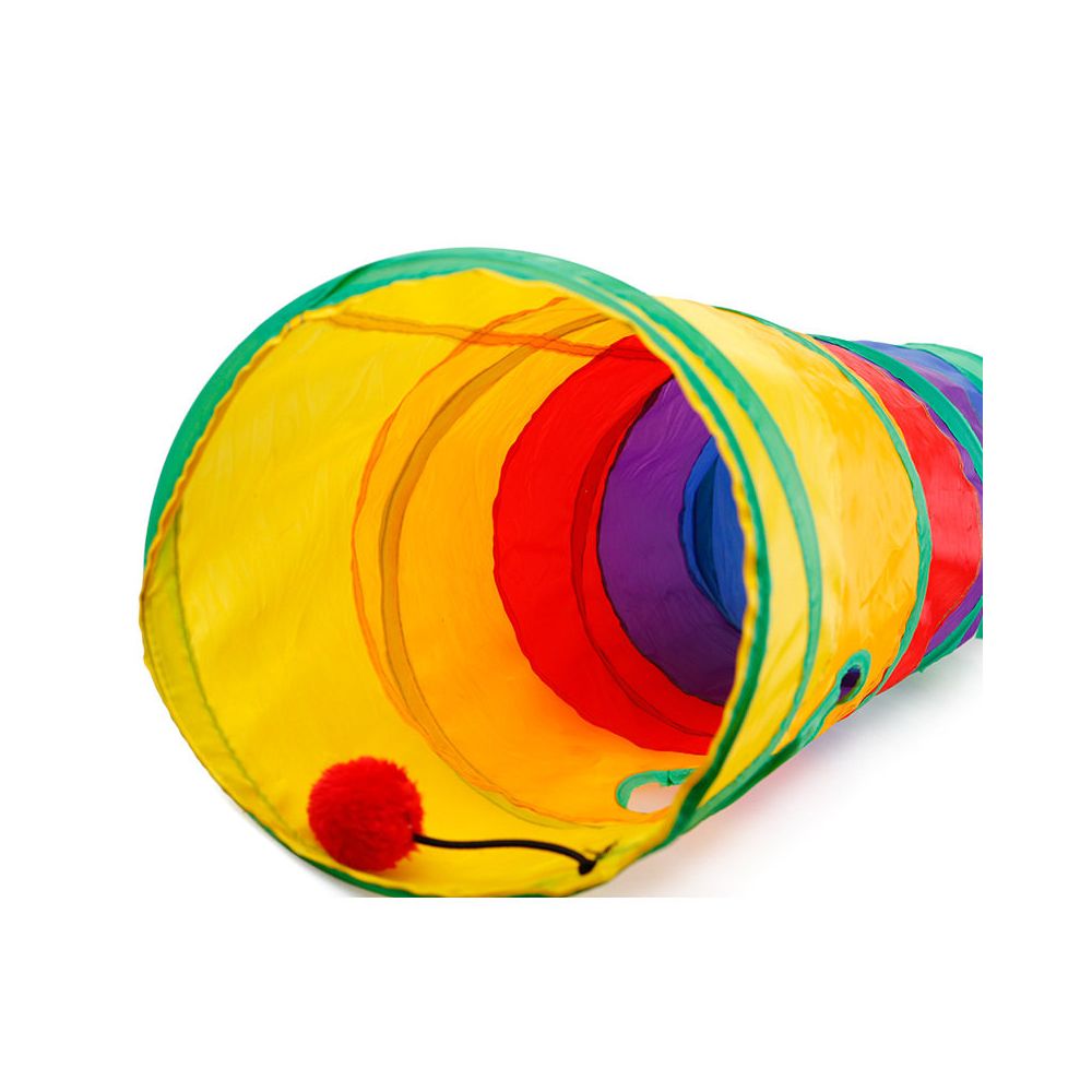 Folding Cat Channel Rolling Earthworm Environmental Puzzle Pet Toy Rainbow Cat Tunnel Cat Entertainment Toy image 4
