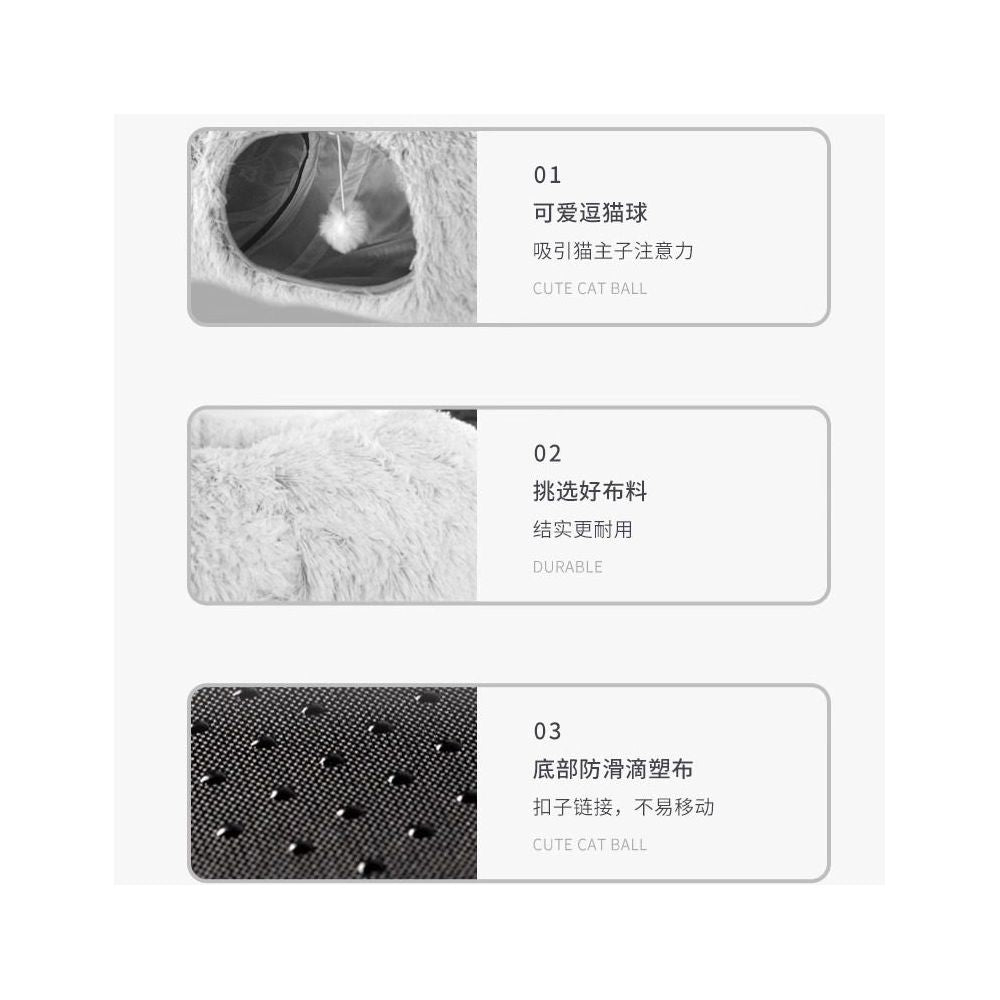 Tunnel plush cat nest pet cat plush pet nest foldable cat channel four season cat nest milk cat warm S image 4