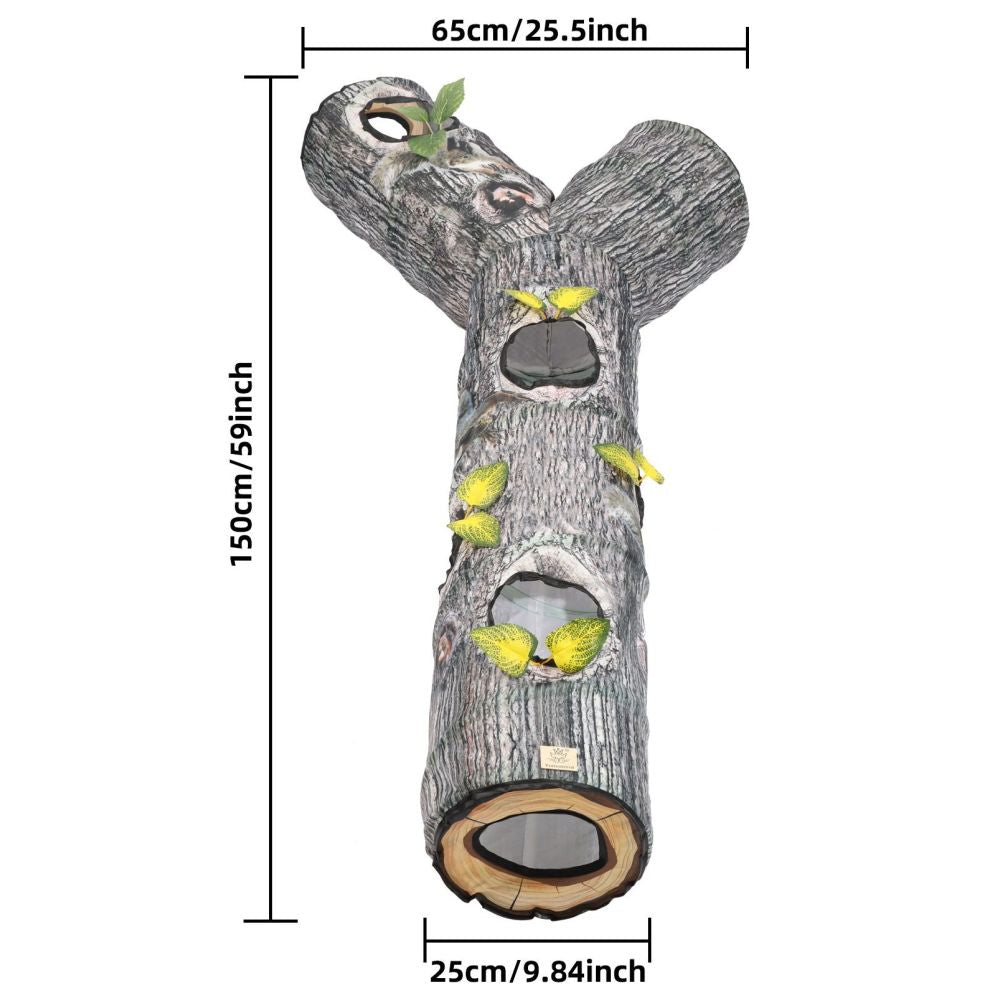 Tree Hole Cat Tunnel Cat Toy Foldable Cat Channel Tree Pattern Tunnel Pet Cat Toy Rolling Earthworm Hi image 4
