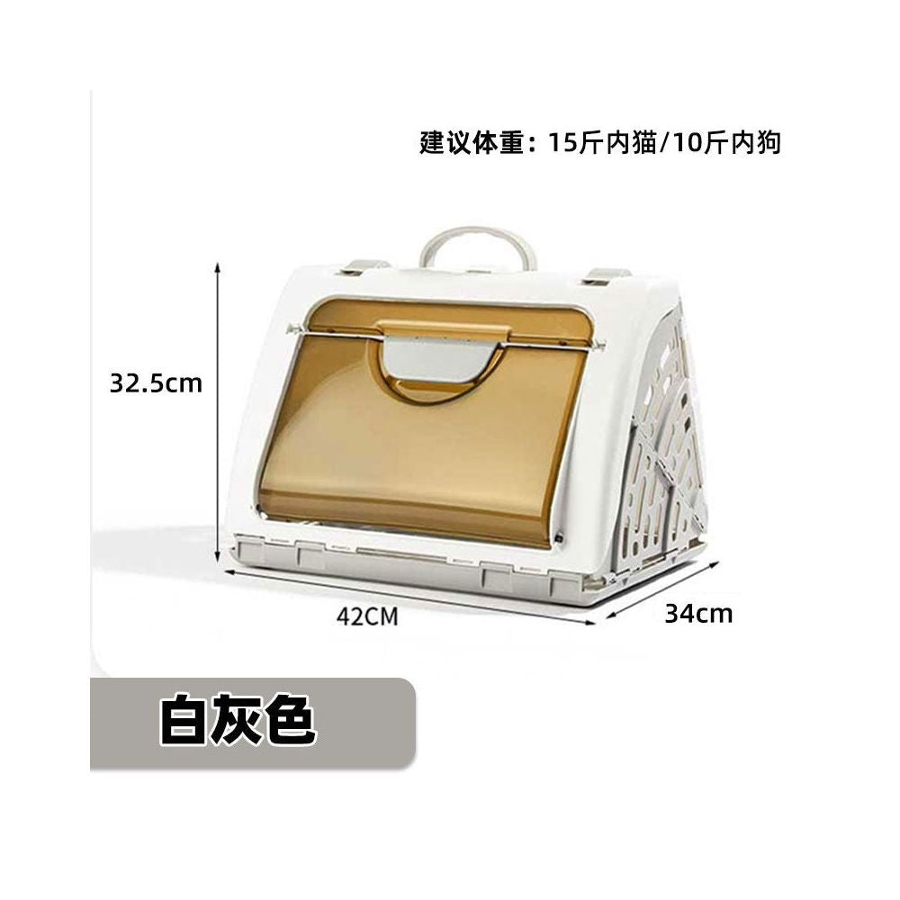 【獨家專利】莫蘭迪色系寵物摺疊航空箱｜10秒收納不佔空間，極輕量便攜貓籠，米/綠/白/灰四色可選，犬貓通用防壓外出籠/運輸箱 - 吉安宠物用品