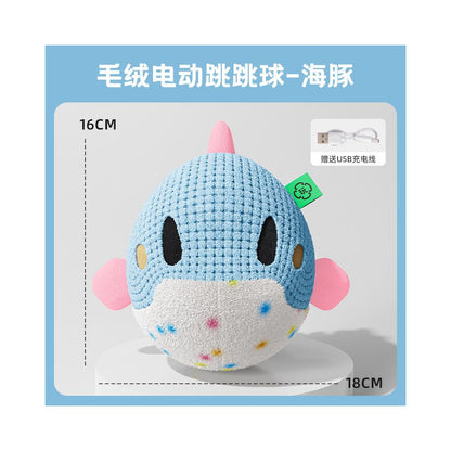 【智能解悶神器】狗狗電動感應跳跳球｜自動彈跳、語音互動發聲（緩解分離焦慮、耐咬磨牙設計、泰迪柯基幼犬必備，寵物自嗨不拆家智能電動玩具）