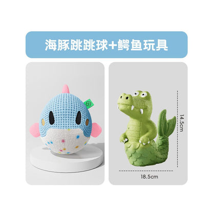 【智能解悶神器】狗狗電動感應跳跳球｜自動彈跳、語音互動發聲（緩解分離焦慮、耐咬磨牙設計、泰迪柯基幼犬必備，寵物自嗨不拆家智能電動玩具）