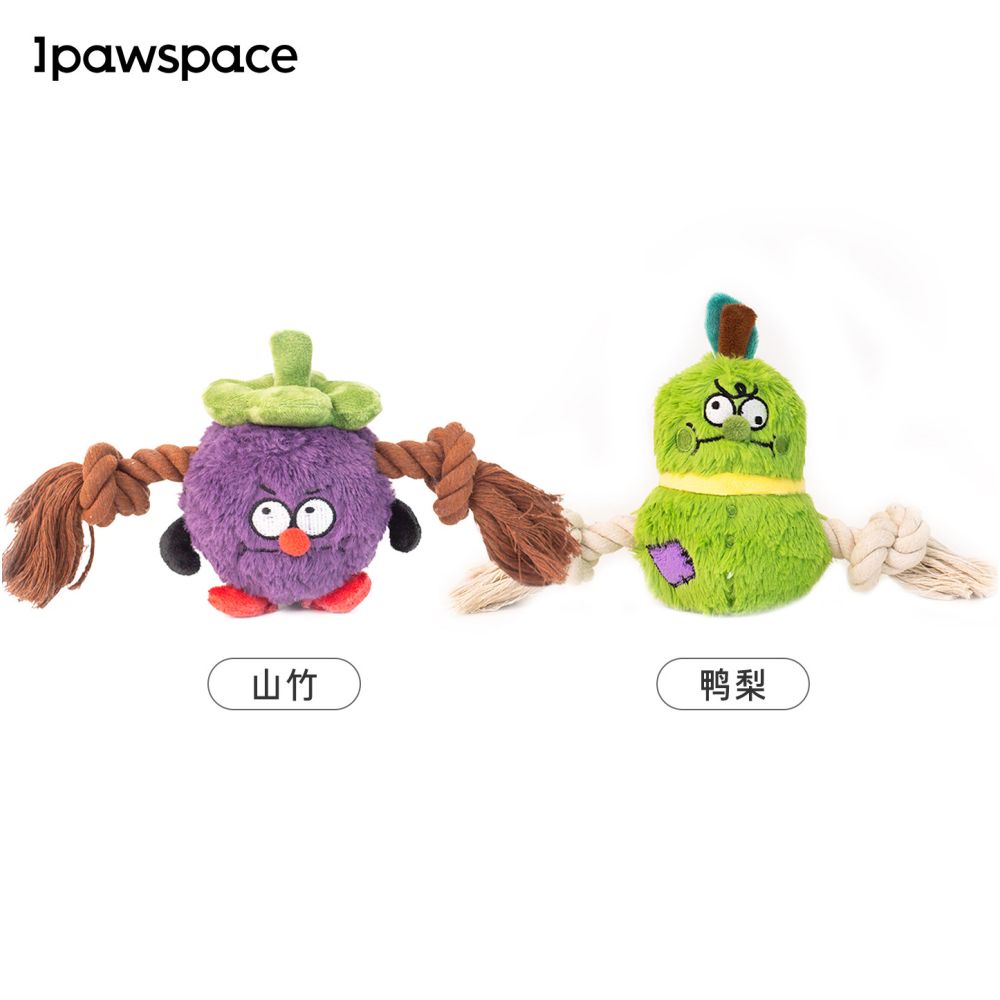 【IPAWSPACE 官方正品】狗狗棉繩發聲毛絨玩具｜潔齒磨牙護齦雙效（抗憂鬱陪伴公仔、耐咬棉繩結、內建互動發聲，中小型犬舒壓自嗨、潔牙抗撕裂寵物玩具）