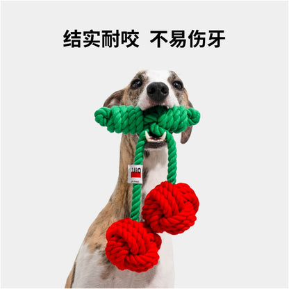 JOJIO Corner Cherry Party Dog Toy Training Interactive Self Hi Small Medium and Large Dog Weaving Knot Toy image 4