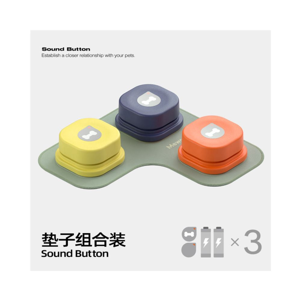 【讓愛寵說話】可拼接式寵物溝通按鈕｜貓狗通用錄音訓練器（智力開發訓練、人寵對話神器、可無限拼接底座、多寵物適用語音按鈕，官方正品寵物溝通訓練器材）