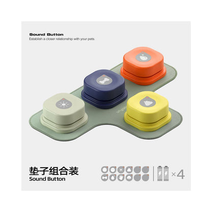 【讓愛寵說話】可拼接式寵物溝通按鈕｜貓狗通用錄音訓練器（智力開發訓練、人寵對話神器、可無限拼接底座、多寵物適用語音按鈕，官方正品寵物溝通訓練器材）