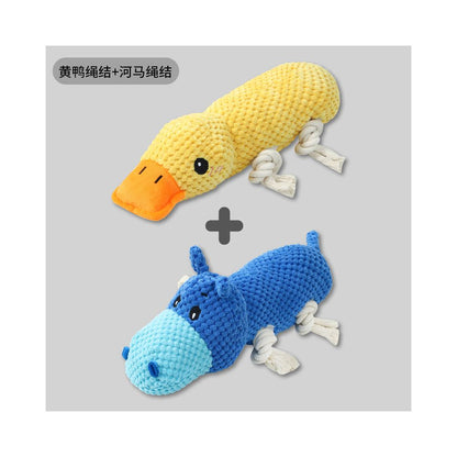 【深度潔牙系列】狗狗耐咬發聲毛絨玩具｜磨牙潔齒安撫神器（緩解分離焦慮、自嗨解悶工具、高品質抗撕裂布料、中小型犬潔牙公仔，官方正品寵物行為訓練補給）