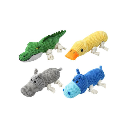 【深度潔牙系列】狗狗耐咬發聲毛絨玩具｜磨牙潔齒安撫神器（緩解分離焦慮、自嗨解悶工具、高品質抗撕裂布料、中小型犬潔牙公仔，官方正品寵物行為訓練補給）