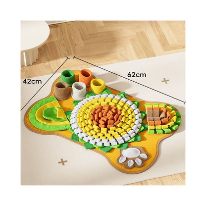 【智力開發系列】狗狗多功能藏食嗅聞墊｜豐富層次漏食益智玩具（緩解分離焦慮、提升 IQ 訓練、室內消耗體力神器、高品質防滑底座，寵物行為訓練專用藏食毯）