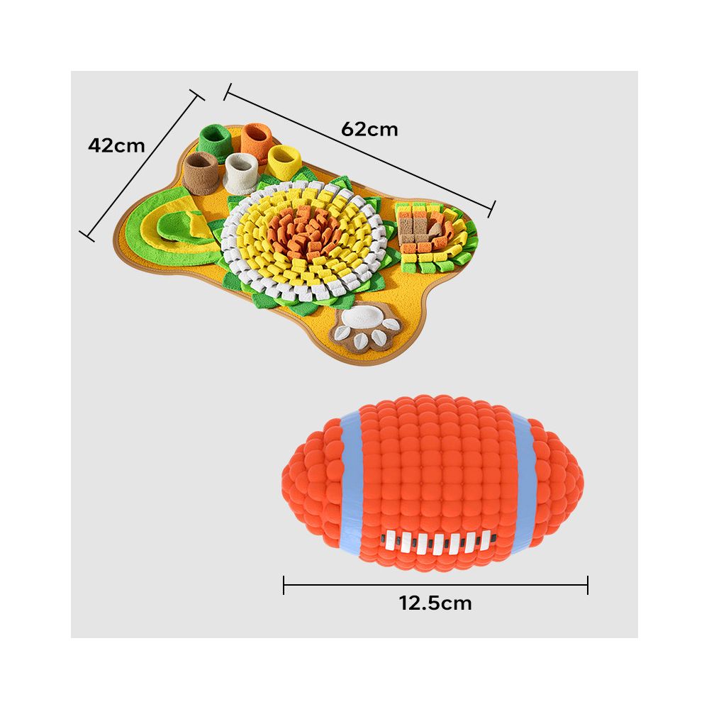 【智力開發系列】狗狗多功能藏食嗅聞墊｜豐富層次漏食益智玩具（緩解分離焦慮、提升 IQ 訓練、室內消耗體力神器、高品質防滑底座，寵物行為訓練專用藏食毯）