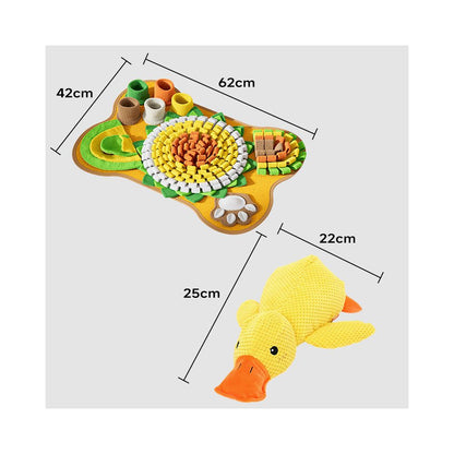 【智力開發系列】狗狗多功能藏食嗅聞墊｜豐富層次漏食益智玩具（緩解分離焦慮、提升 IQ 訓練、室內消耗體力神器、高品質防滑底座，寵物行為訓練專用藏食毯）