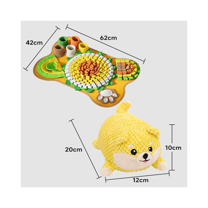 【智力開發系列】狗狗多功能藏食嗅聞墊｜豐富層次漏食益智玩具（緩解分離焦慮、提升 IQ 訓練、室內消耗體力神器、高品質防滑底座，寵物行為訓練專用藏食毯）