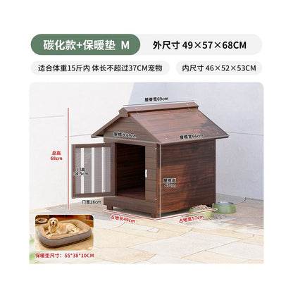 【戶外豪華別墅】全天候防雨狗窩｜四季通用冬季保暖小型犬室外屋（加厚防風抗寒、耐腐蝕防曬材質、戶外貓狗專用別墅籠、高品質室外寵物獨棟空間，全方位保護愛寵的室外避風港）