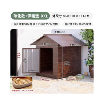 【戶外豪華別墅】全天候防雨狗窩｜四季通用冬季保暖小型犬室外屋（加厚防風抗寒、耐腐蝕防曬材質、戶外貓狗專用別墅籠、高品質室外寵物獨棟空間，全方位保護愛寵的室外避風港）