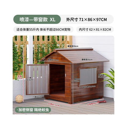 【戶外豪華別墅】全天候防雨狗窩｜四季通用冬季保暖小型犬室外屋（加厚防風抗寒、耐腐蝕防曬材質、戶外貓狗專用別墅籠、高品質室外寵物獨棟空間，全方位保護愛寵的室外避風港）
