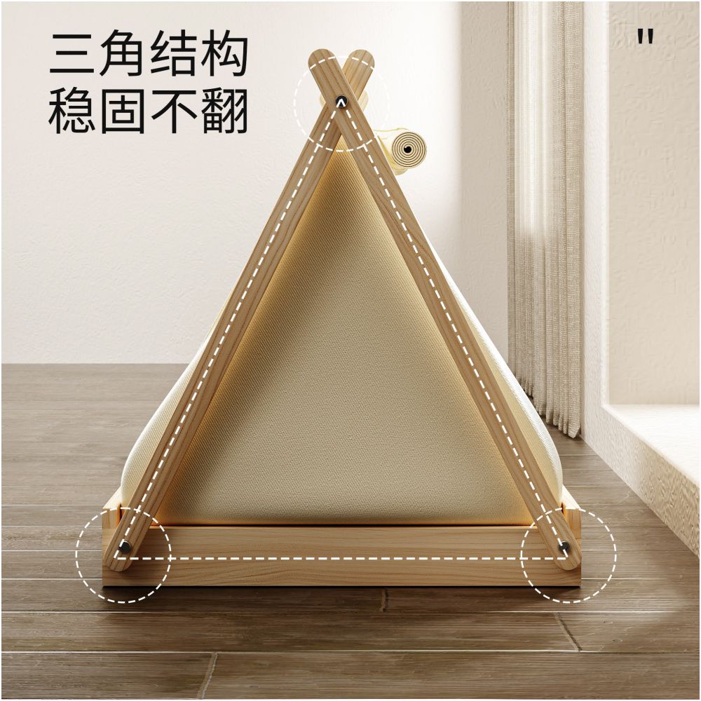 Petpeace solid wood dog house small dog bed off the ground pet tent enclosed and secure compared to bear houses and dog houses image 3