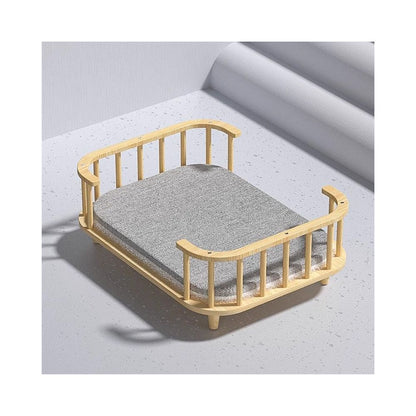 【Petpeace 官方正品】北歐實木架高寵物帳篷｜小型犬貓通用封閉式睡窩（物理防潮隔冷、全可拆洗棉麻面料、安全感包覆設計、媲美精品小熊窩，頂級 Petpeace 室內家具級狗屋）