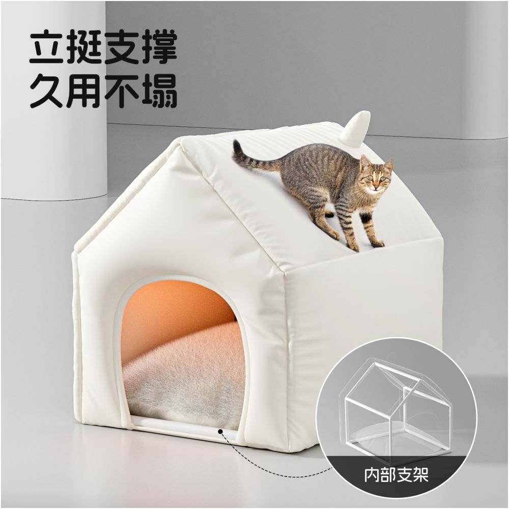 POPO Dog Nest Winter Warm Semi Enclosed Safety Cave Pet Small Dog House Winter Cat Nest Dog House image 2