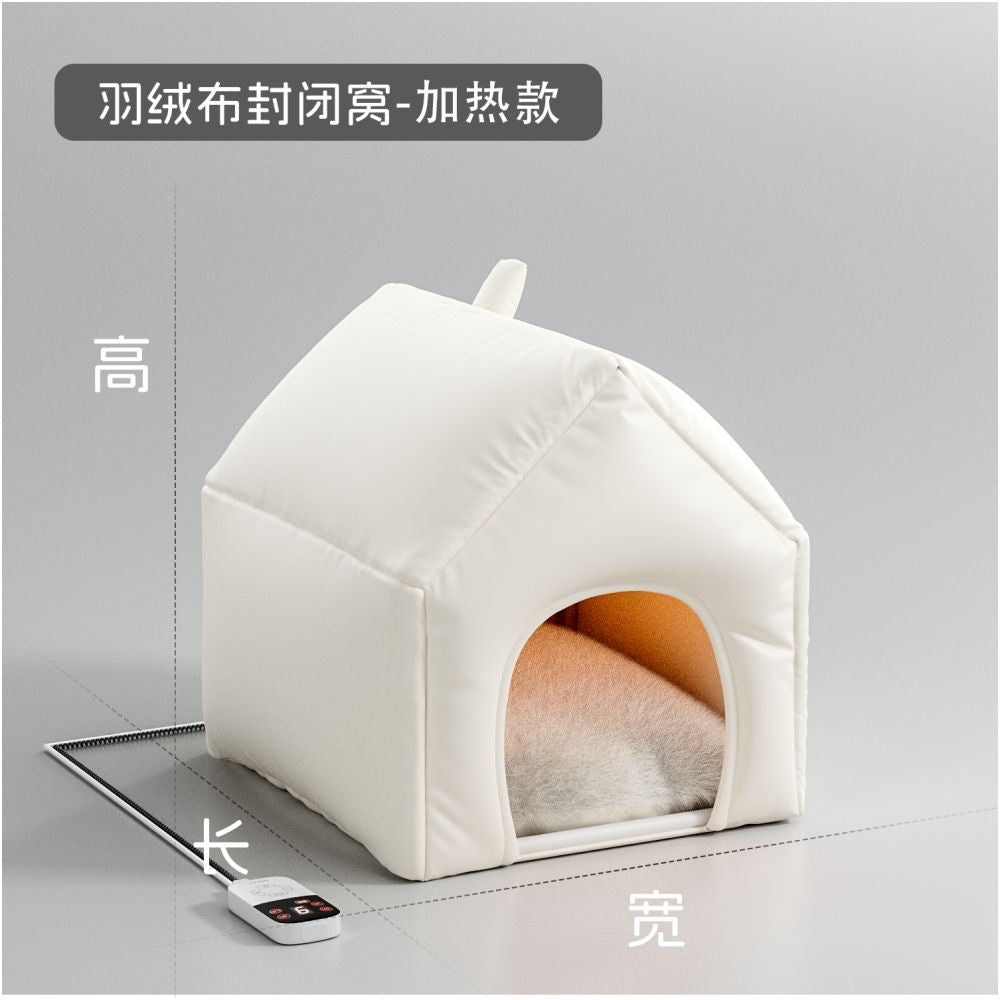 【POPO 官方正品】冬季加厚半封閉安全感洞穴窩｜貓狗通用防風保暖睡窩（極致聚熱結構、小型犬專用室內狗屋、緩解分離焦慮避難所、POPO 質感冬用寵物房，萌寵深層睡眠保暖神器）