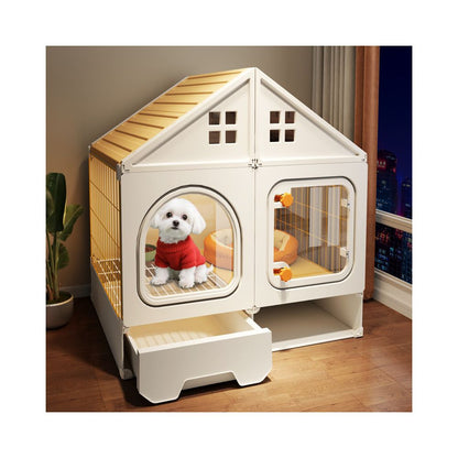 Dog Villa Small Dog with Toilet Separate One Room One Living Room One Bathroom Dog Nest Luxury Dog Cage Home Indoor Dog House image 0