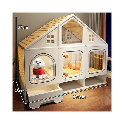 【室內豪華別墅】小型犬專用一房一廳一衛狗窩｜帶廁所分離式大型犬籠替代品