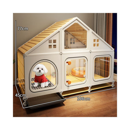 【室內豪華別墅】小型犬專用一房一廳一衛狗窩｜帶廁所分離式大型犬籠替代品