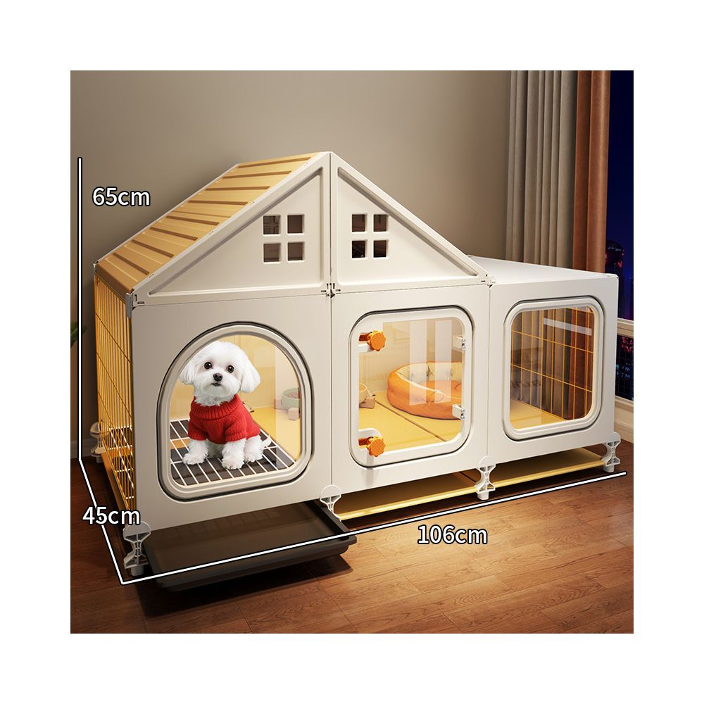 【室內豪華別墅】小型犬專用一房一廳一衛狗窩｜帶廁所分離式大型犬籠替代品