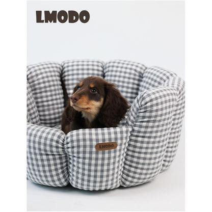 LMODO Pet Nest Flower Pot Design Korean Grid Nest Four Seasons Universal Cat Nest Dog Nest Small and Medium sized Pet Supplies image 1