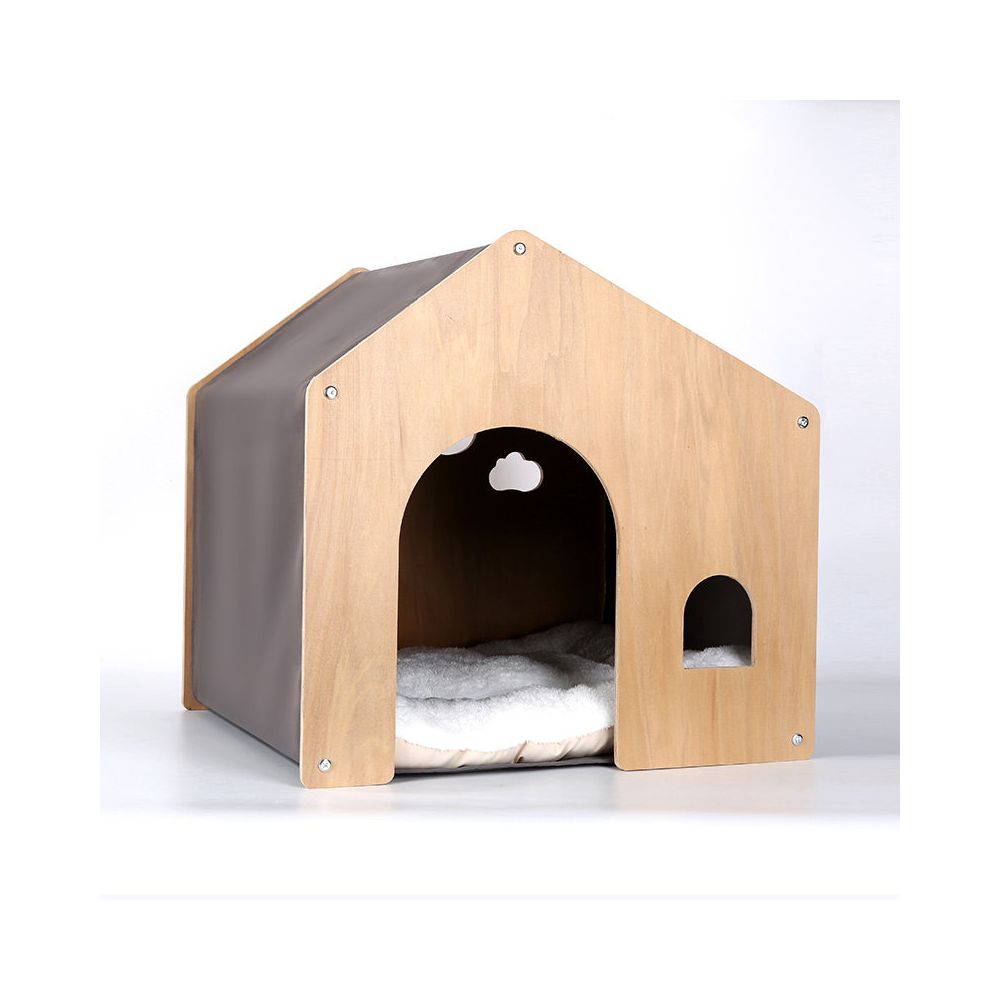 【全方位舒眠】半封閉式寵物帳篷窩｜四季通用可拆洗貓狗窩（泰迪比熊專用睡窩、防風隔音安全感、高品質室內寵物屋、可拆卸易清潔設計，小型犬貓深度睡眠帳篷）