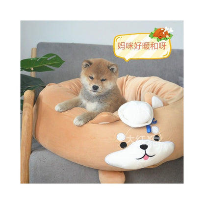 Shiba Inu Royal Navy Style Dog Nest House for Autumn and Winter Warmth Japanese Causeway Burned Cat Nest Dog Sleep Mat for Deep Sleep image 2
