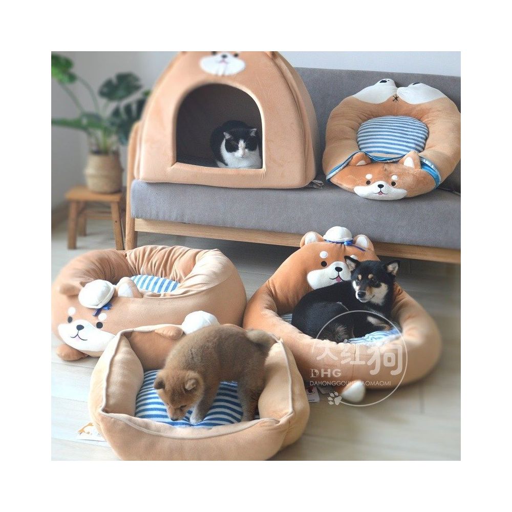 Shiba Inu Royal Navy Style Dog Nest House for Autumn and Winter Warmth Japanese Causeway Burned Cat Nest Dog Sleep Mat for Deep Sleep image 3