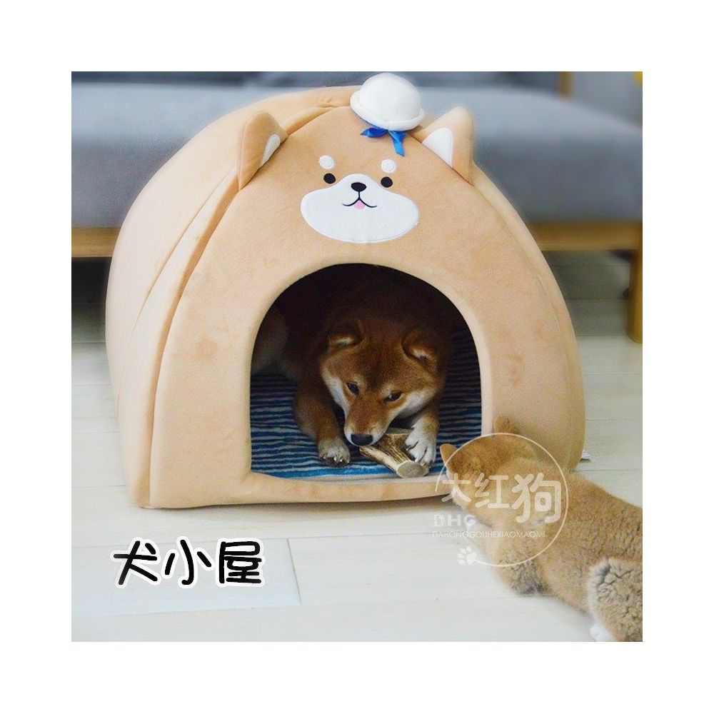Shiba Inu Royal Navy Style Dog Nest House for Autumn and Winter Warmth Japanese Causeway Burned Cat Nest Dog Sleep Mat for Deep Sleep image 4