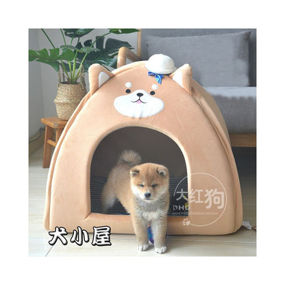 Shiba Inu Royal Navy Style Dog Nest House for Autumn and Winter Warmth Japanese Causeway Burned Cat Nest Dog Sleep Mat for Deep Sleep image 0