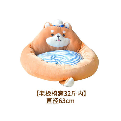 【日系職人風】柴犬專用皇家海軍風睡窩｜燒杉質感秋冬保暖狗屋（深層睡眠加厚墊、築地風情貓狗通用窩、防寒蓄熱機能、Shiba Inu 專屬日式和風床，打造愛寵五星級深眠體驗）