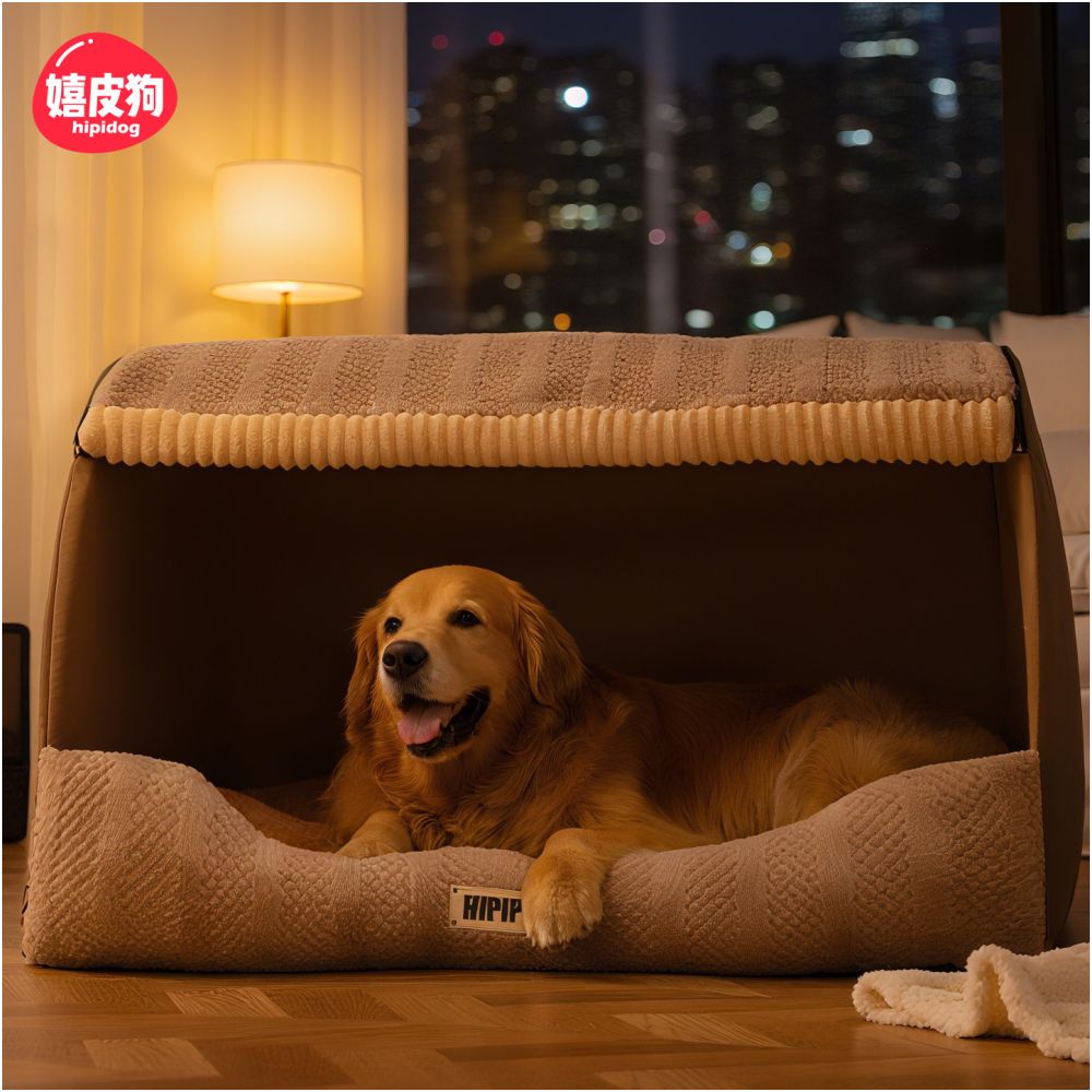 Dog house warm in winter large dog enclosed secure golden retriever sleeping dog house dog house pet image 0