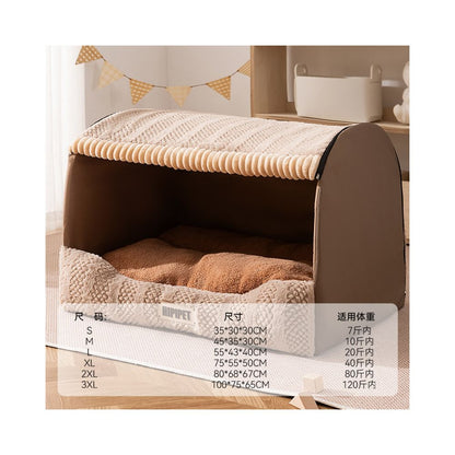 【大狗專用避風港】冬季加厚全封閉狗窩｜黃金獵犬/拉不拉多保暖睡窩