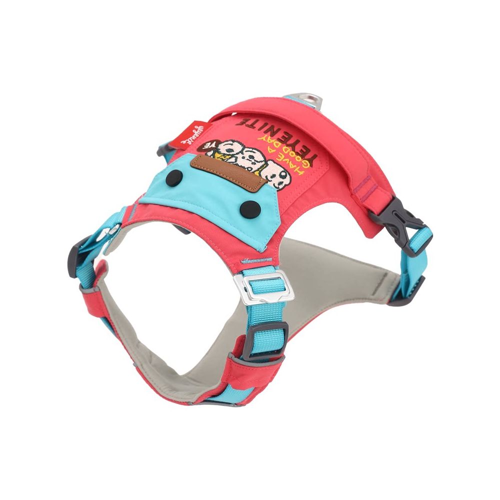 【Momo 原創設計】茶系椰椰系列撞色胸背帶｜多點可調節寵物牽引組