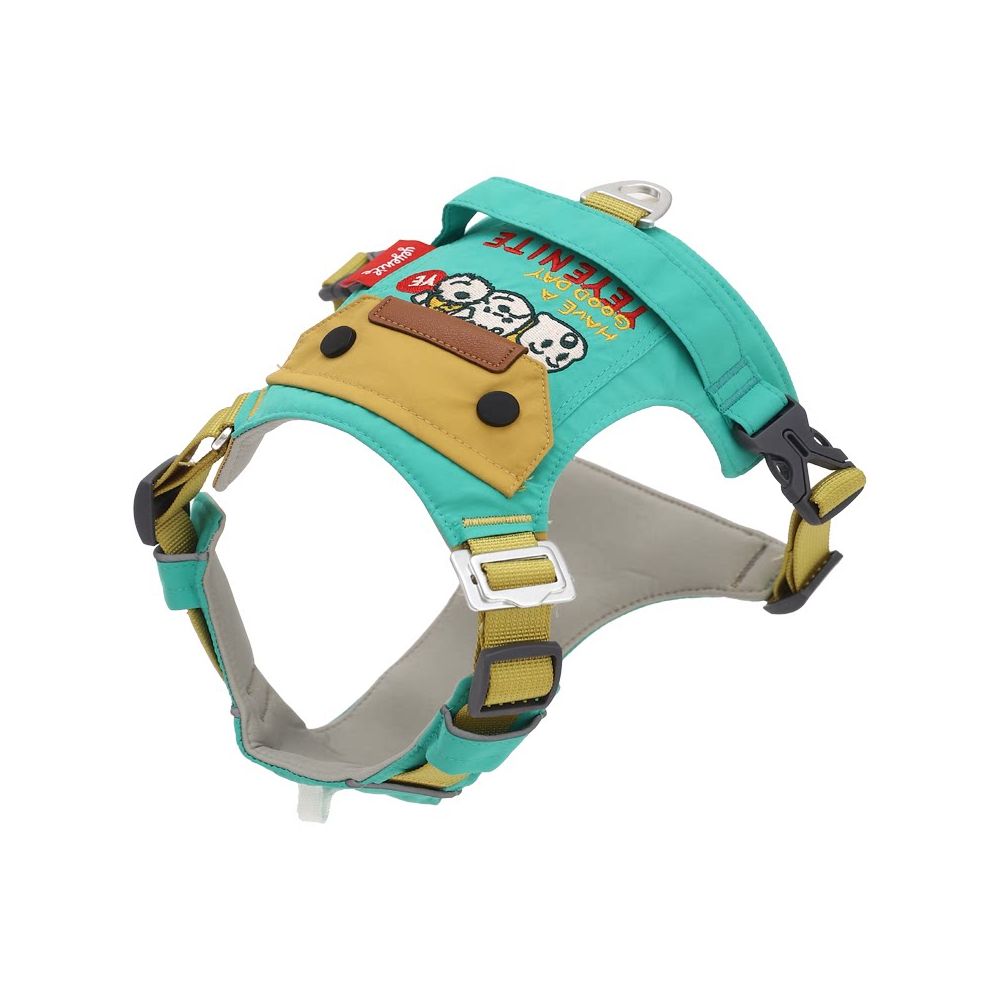 【Momo 原創設計】茶系椰椰系列撞色胸背帶｜多點可調節寵物牽引組