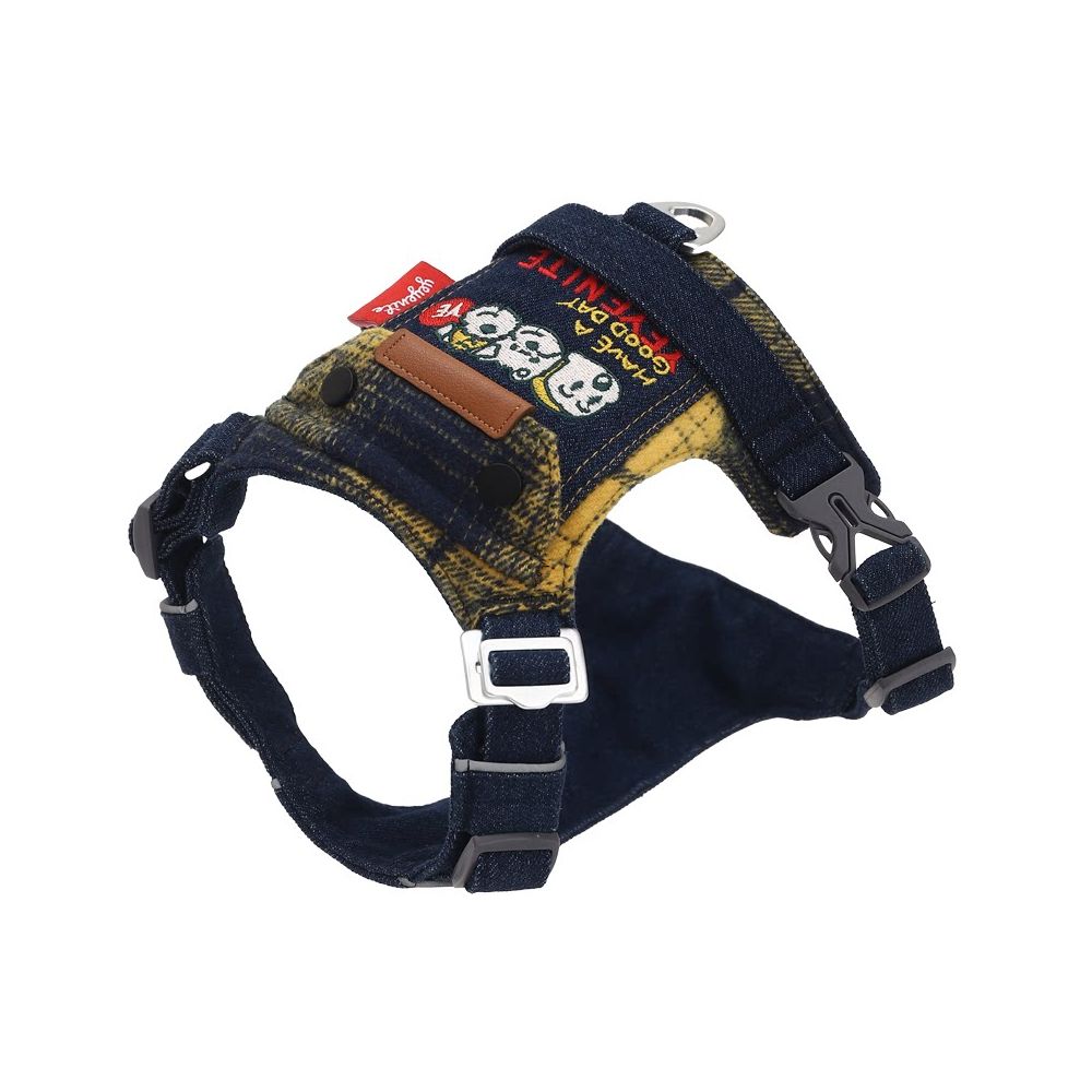 【Momo 原創設計】茶系椰椰系列撞色胸背帶｜多點可調節寵物牽引組