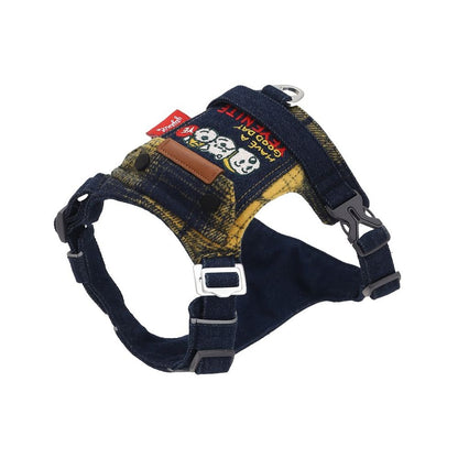 【Momo 原創設計】茶系椰椰系列撞色胸背帶｜多點可調節寵物牽引組