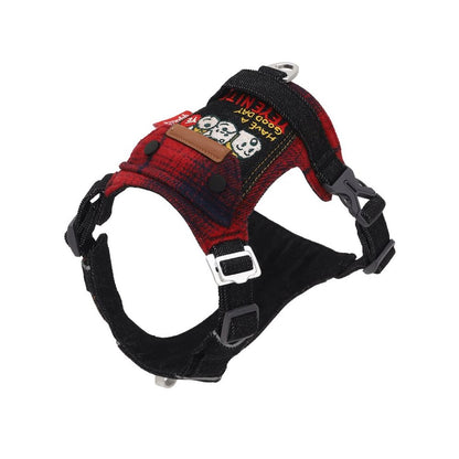 【Momo 原創設計】茶系椰椰系列撞色胸背帶｜多點可調節寵物牽引組