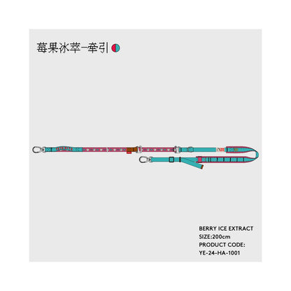 【Momo 原創設計】茶系椰椰系列撞色胸背帶｜多點可調節寵物牽引組