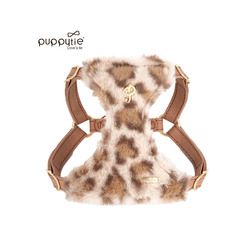 【Puppytie 官方正品】法式時髦豹紋胸背帶｜雪納瑞/泰迪小型犬專用牽引組