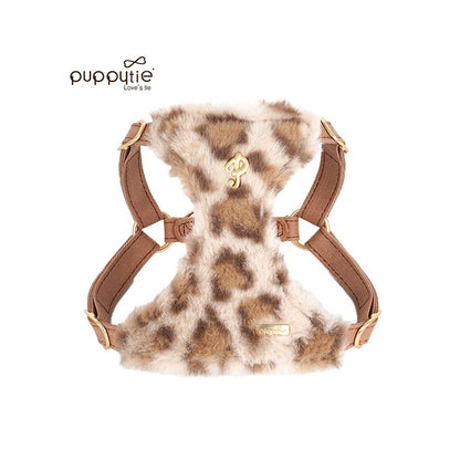 【Puppytie 官方正品】法式時髦豹紋胸背帶｜雪納瑞/泰迪小型犬專用牽引組