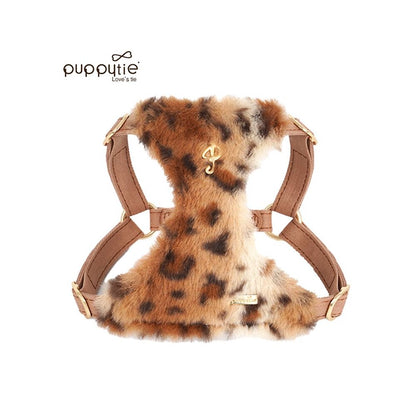 【Puppytie 官方正品】法式時髦豹紋胸背帶｜雪納瑞/泰迪小型犬專用牽引組