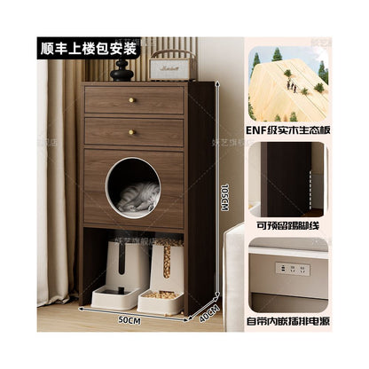【私人客製化】一體式多功能貓櫃別墅｜防塵儲物收納櫃貓窩