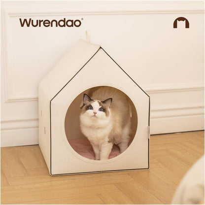 WURENDAO Unmanned Island Cat Nest Winter Warm Felt Dog Nest Four Seasons Universal Semi Enclosed Snowhouse Cat Nest image 2